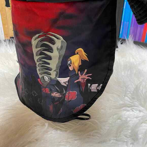 NARUTO SHIPPUDEN AKATSUKI BOONIE HAT W/ AKATSUKI NECK DRAPE BUCKET HAT - Picture 9 of 9